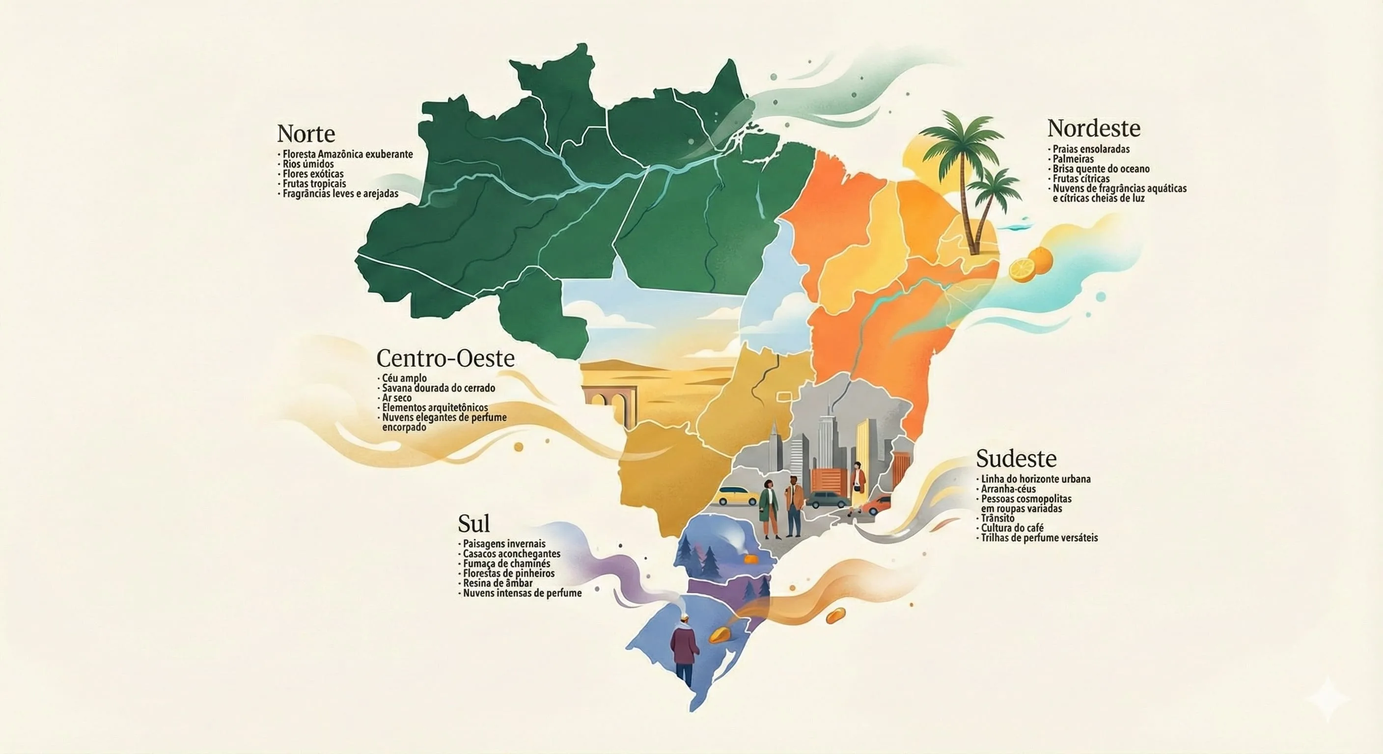 Fragrâncias que Combinam com a Energia de Cada Região do Brasil